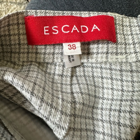 Escada - Cotton Grey and White Houndstooth High Waisted Trousers - Size 8 - GUC - Picture 3 of 6